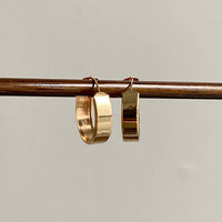 Classic 18k solid gold hoop earrings - just under 1 inch diameter