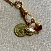 18k gold Swedish vintage charm or pendant - Pisces Fish