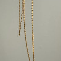 14k Gold Danish Vintage Skinny Biker Link Chain Necklace, Signed  - 17 inch length