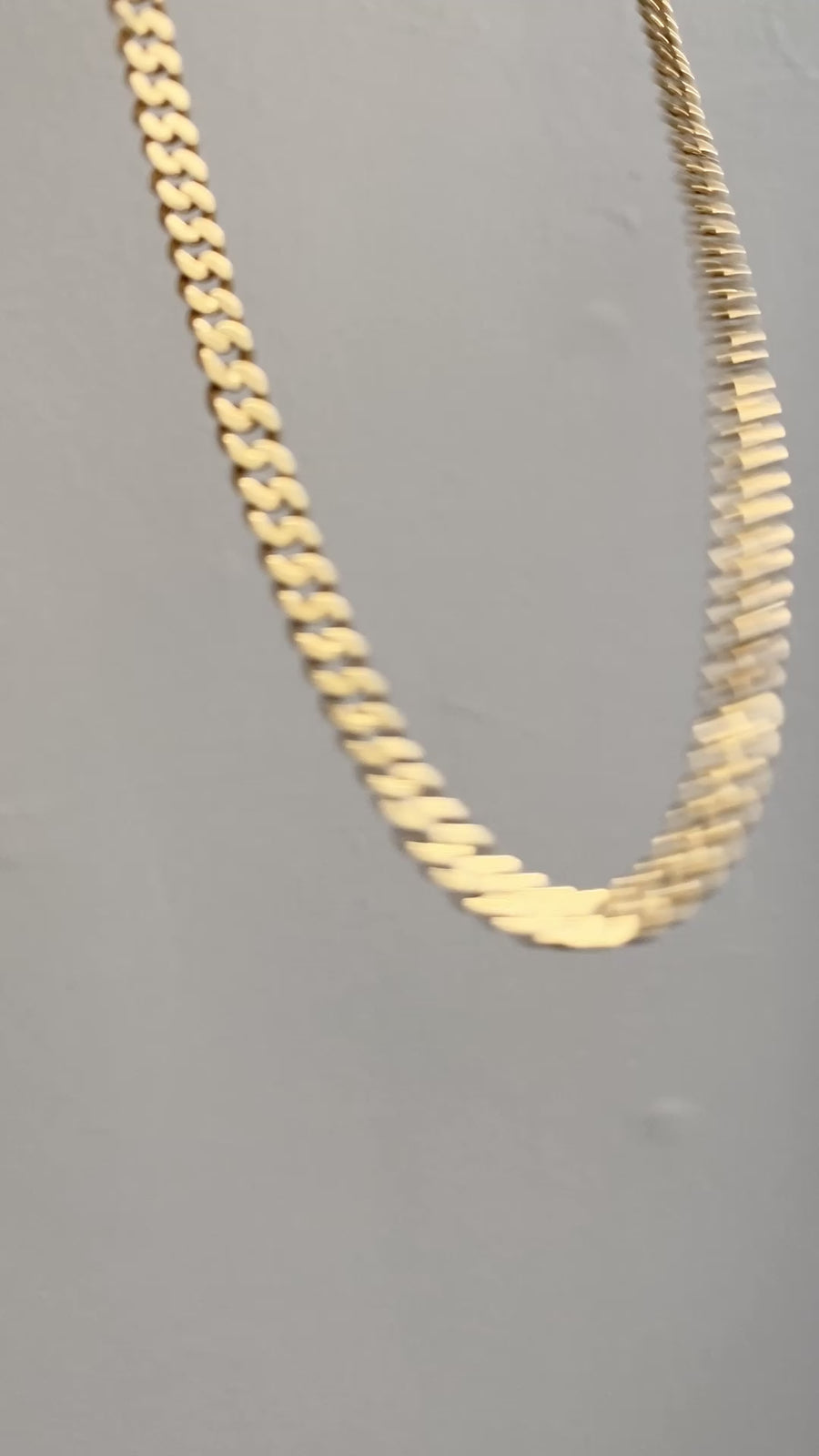 1954 Swedish Vintage 18k gold pressed curb link necklace - 18.7 inch length