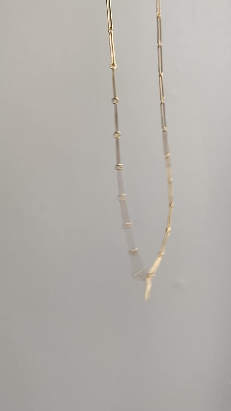 Midcentury Paperclip Link Necklace in 18k gold - 18.75 inch length - Swedish vintage