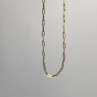 Skinny vintage paper clip chain in 18k gold - 15.6 inch length