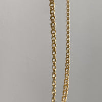 1964 Vintage Graduated Width Double Link Necklace in 18k Yellow Gold - 18 inch length