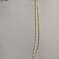 18k Gold Vintage - Unique Elongated Wavy Biker Link Chain Necklace - 18.9 inch length