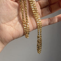 AMAZING! Heavy Italian Vintage Curb Link Necklace in Solid 18k Gold - 20 inch length