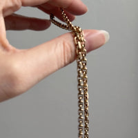 Vintage Danish Chunky Biker Link Chain Necklace in 14k Gold 3.5 mm width - 17 inch length