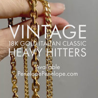 WEIGHTY!! 18k Gold Chunky Biker Chain Necklace - By Classic Italian Maker Balestra - 20 inch length