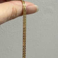 Long Skinny Vintage 18k gold Virola Link Necklace - 23.75 inch length