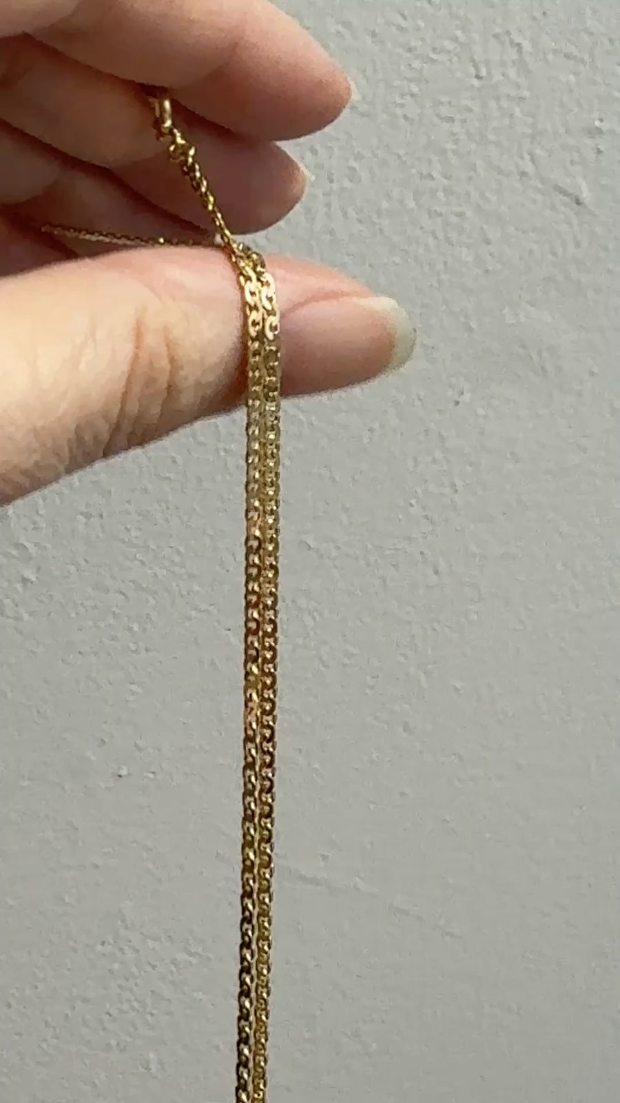 Long Skinny Vintage 18k gold Virola Link Necklace - 23.75 inch length