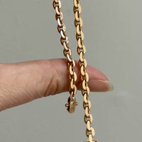 Italian Midcentury Vintage 18k gold biker link bracelet 4mm width - 7.4 inch length