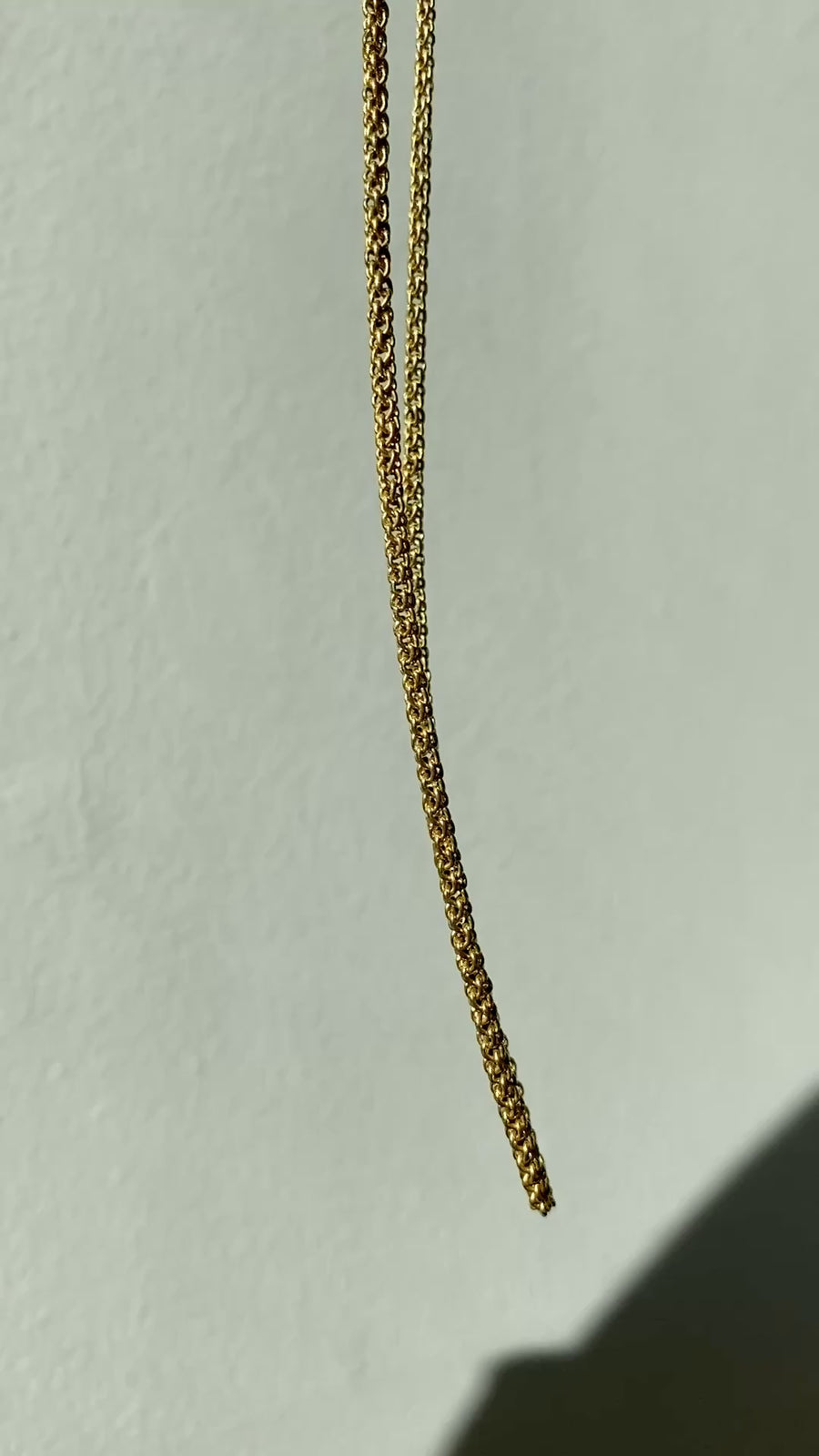 Antique Round Link Tubular Mesh Necklace - Solid 18k gold - 18 inch length