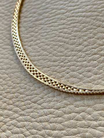 Vintage Danish 14k gold Geneva link necklace variation 15.75 inch length